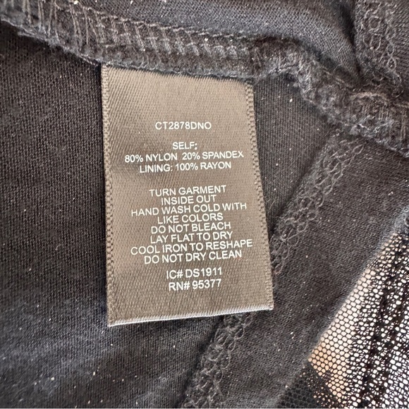 Sanctuary Midnight Hour Black Mock Neck Sheer Sleeve Swiss Dot Women Size S Mesh - Picture 12 of 12